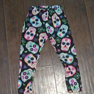 Colorful Skull Print Kids Leggings